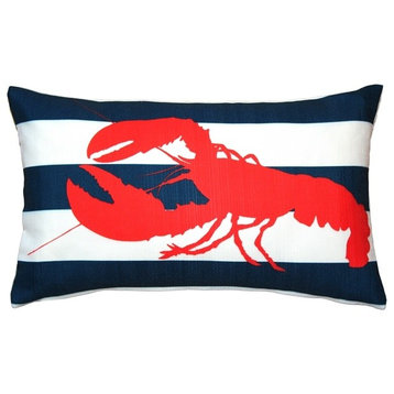 Pillow Decor, Red Lobster Nautical Throw Pillow 12x20