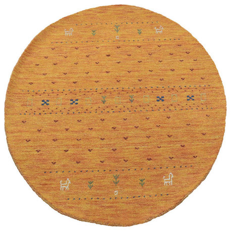 HAND KNOTTED LOOM WOOL ECO-FRIENDLY AREA RUGS- Rectangle, Orange, Contemporary