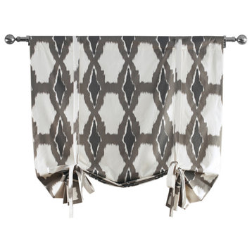 Sorong Printed Cotton Tie-Up Window Shade Single Panel, 42W x 63L
