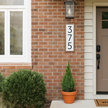 House Number Sign with Decorative Frame