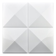 19.7"x19.7" Art3d Eco 3D Wall Panels Textured Design Board, White, Set of 12