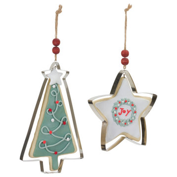 Tree and Star Cookie Cutter Ornament, 12-Piece Set