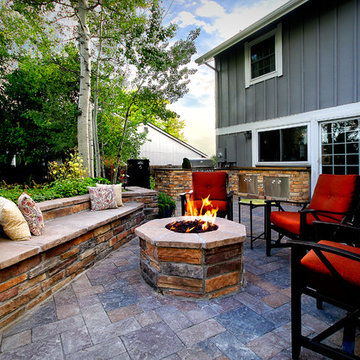 Cool Patio with Fire Pit and Roof Cover