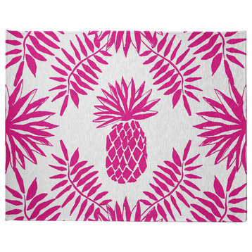 Pineapple Leaves Spring Chenille Rug, Orchid, 8'x10'