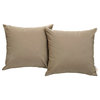 Convene 2-Piece Outdoor Wicker Rattan Pillow Set, Mocha