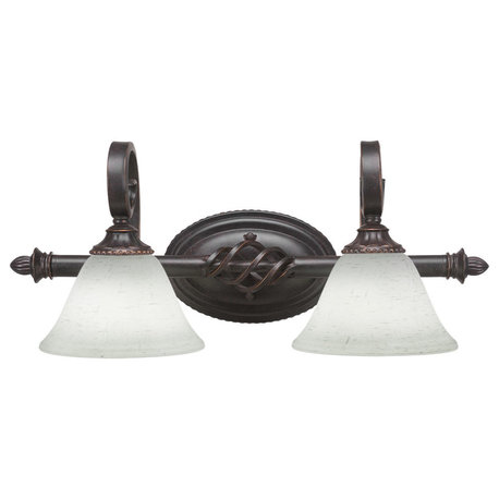 Elegante 2-Light Bath Bar, White Muslin