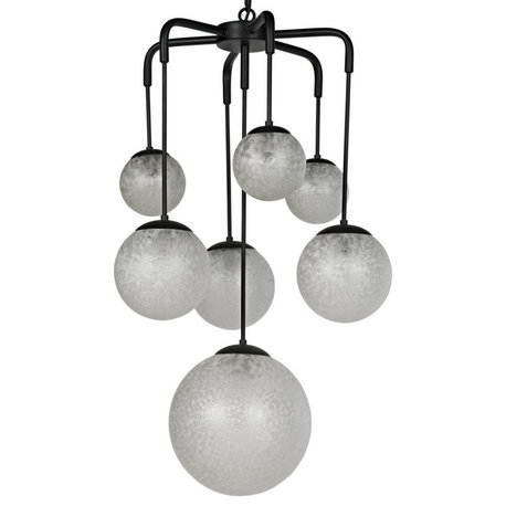 Noir Artemis Metal Chandelier, Black Metal