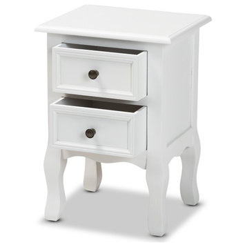Pearce Traditional White 2-Drawer Nightstand