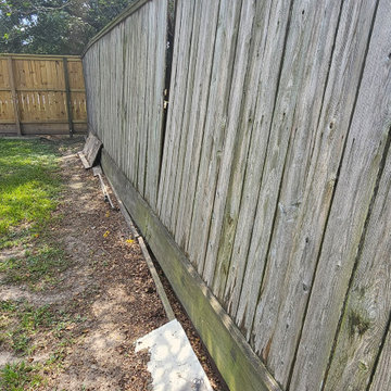 Existing Wood Fence Before Replacement