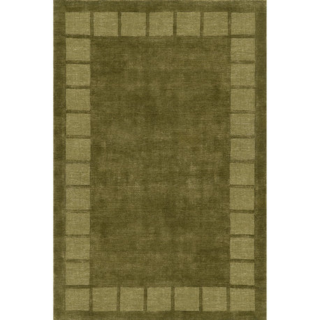Petra High-Low Wool-Blend Area Rug, Verdant Green 9' x 12'