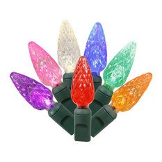 Vickerman 50 Multi-Colored C6 LED Light On Green Wire 25' Christmas Light Strand