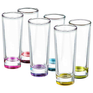BarCraft Coloured Shot Glasses Set of 6 Multi-Colour