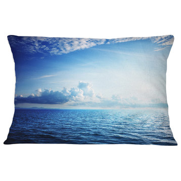Blue Caribbean Sea and Perfect Blue Sky Seascape Throw Pillow, 12"x20"