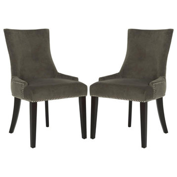 Lester 19''H  Dining Chair  (Set Of 2) - Silver Nail Heads, Mcr4709J-Set2
