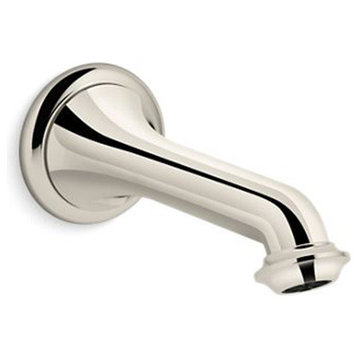 Kohler Artifacts Wall-Mount Bath Spout w/ Turned Design, Vibrant Polished Nickel