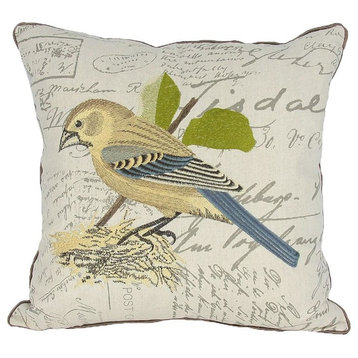 Avian Collection Feather/Down Filled Decorative Pillow Sham, Bird on Nest