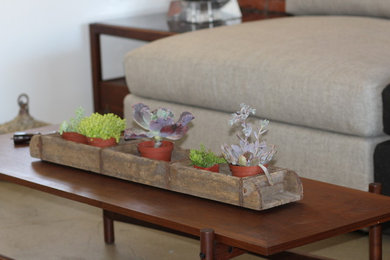 Living room - rustic living room idea in Los Angeles