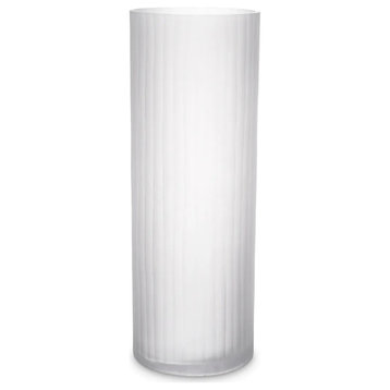 White Frosted Glass Vase, Eichholtz Haight, Medium