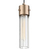 Nuvo Lighting 60/6612 Eaves 5"W Mini Pendant - Copper Brushed Brass / Clear