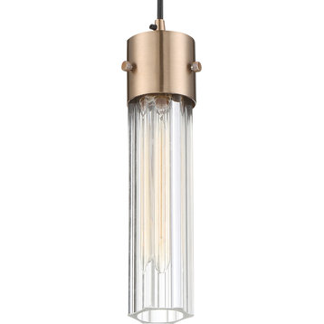 Nuvo Lighting 60/6612 Eaves 5"W Mini Pendant - Copper Brushed Brass / Clear