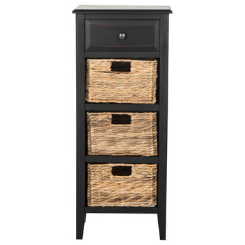 Louise Drawer Side Table Distressed Black