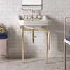 Wellington 24" Single Console Sink in Brass with Ceramic Top