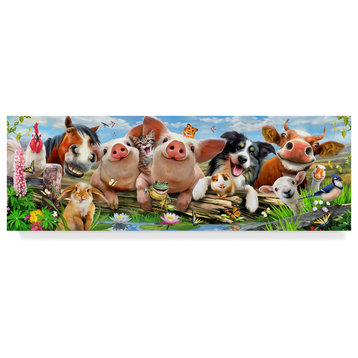 "Happy Farm Animals" by Howard Robinson, Canvas Art