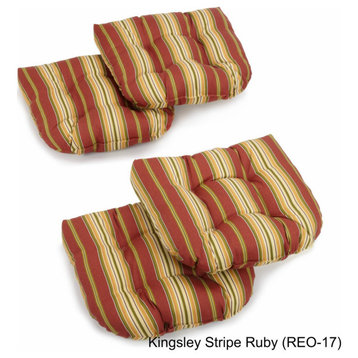 19" U-Shaped Outdoor Tufted Chair Cushions, Set of 4, Rugby
