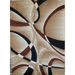 Luxe Weavers Beige Swirls Modern Abstract Area Rug Size 4x5 