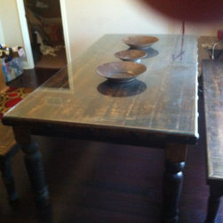 Rustic Dinning Table & Benches - Dining Benches