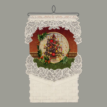 Christmas Tree Card Holder 10"x20" Wall Hanging, Cafe