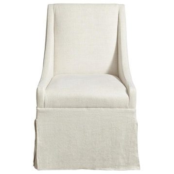 Townsend Belgian Linen Upholstered Skirted Dining Chair Set Of 2