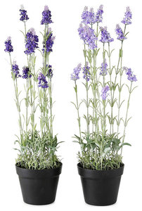 2 Piece Faux French Lavender Potted Plants