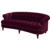 La Rosa Victorian Chesterfield Tufted Sofa, Burgundy Velvet