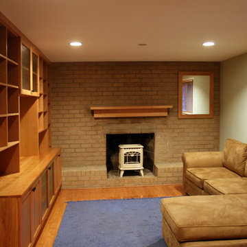 Custom Cherry Cabinets and Shelving Unit