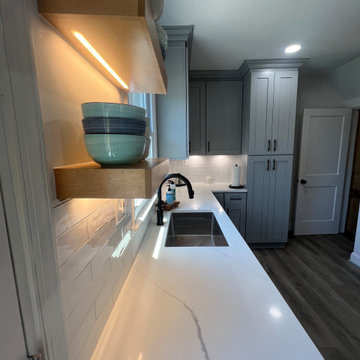 Modern Kitchen Remodeling in D.C with Grey cabinets and Quartz Countertop