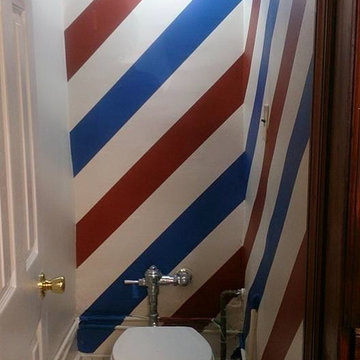 Barbershop Bathroom Pole Stripes!
