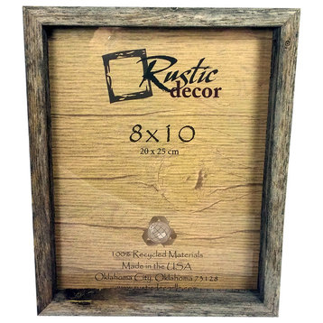 Stillwater Rustic Barn Wood Photo Frame With Deep Inset, 8"x10"