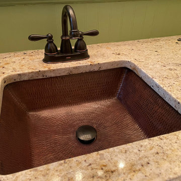 19" Rectangle Under Counter Hammered Copper Bathroom Sink (LREC19DB)