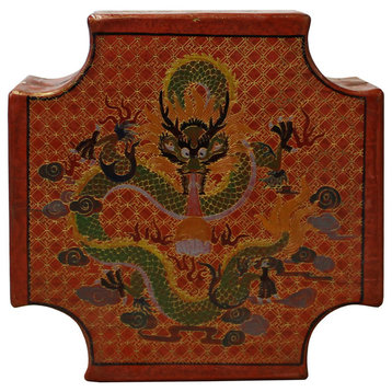 Consigned, Chinese Orange Red Dragons Graphic Box