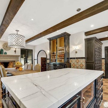 Faux Wood Beams in Kitchen