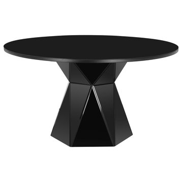 Iris Black Glass Dining Table