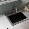 Elkay Quartz Classic Undermount Laundry Sink, Perfect Drain, Black