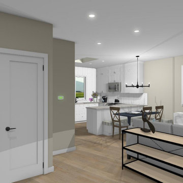 3D Great Room Rendering for Modern Cottage New Build