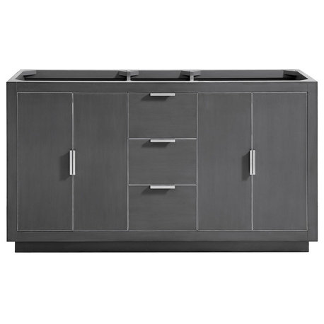 Avanity Austen 60" Vanity Only, Twilight Gray With Silver Trim