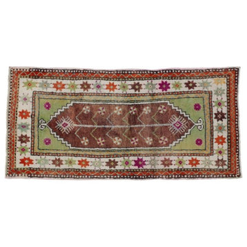 Vintage Turkish Oushak Rug, 02'04 x 04'10