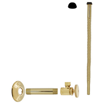 Supply Kit - 1/2" Ips X 3/8" Od X 12" Corrugated In Polished Brass, Polished Brass