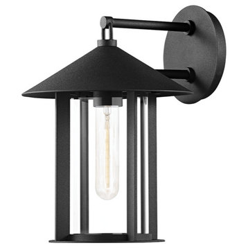 Long Beach 1-Light Outdoor Wall Sconce in Textured Black