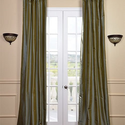 Sea Blue Thai Silk Curtains - Curtains