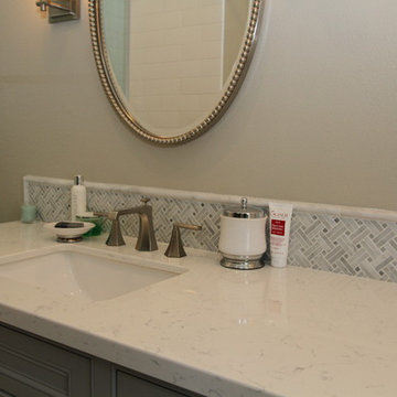 Huntington Beach Gray and White Marble Bathrooms
